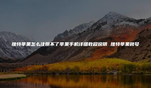 推特苹果怎么注册不了苹果手机详细教程说明 推特苹果账号