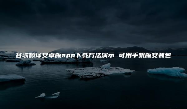 谷歌翻译安卓版app下载方法演示 可用手机版安装包