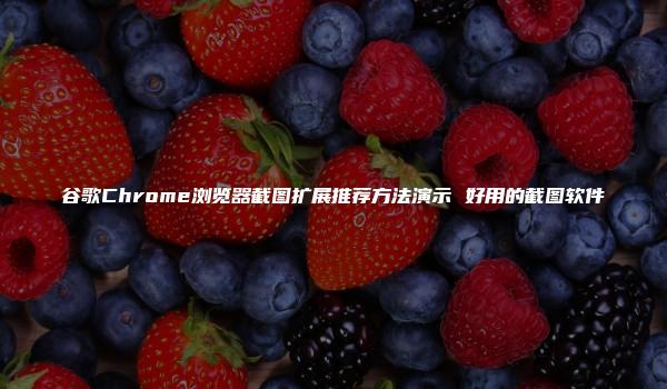 谷歌Chrome浏览器截图扩展推荐方法演示 好用的截图软件