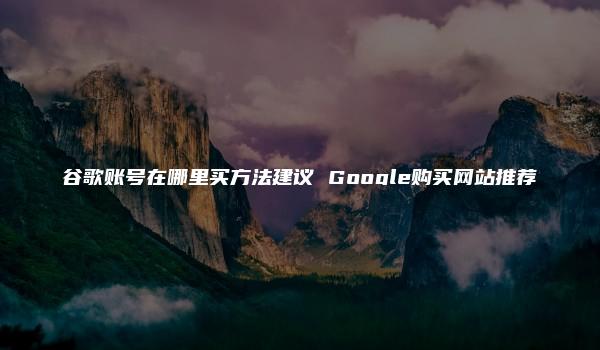 谷歌账号在哪里买方法建议 Google购买网站推荐