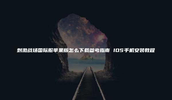 刺激战场国际服苹果版怎么下载参考指南 IOS手机安装教程