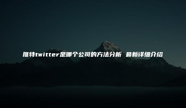 推特twitter是哪个公司的方法分析 最新详细介绍