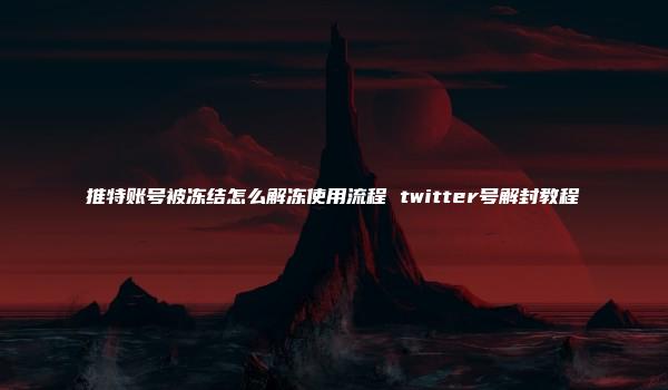 推特账号被冻结怎么解冻使用流程 twitter号解封教程