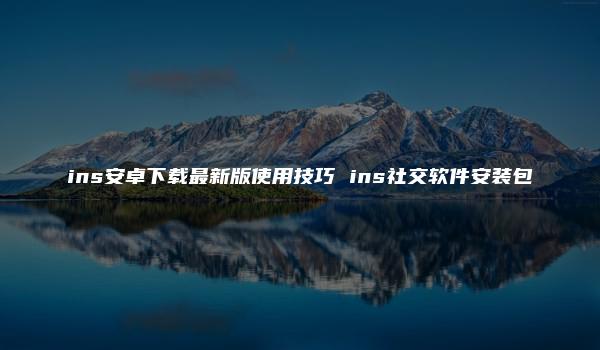 ins安卓下载最新版使用技巧 ins社交软件安装包