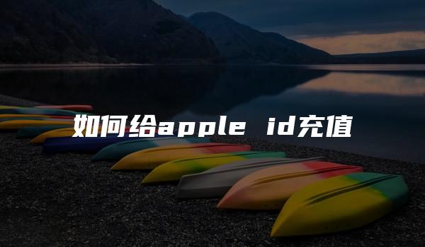 如何给apple id充值