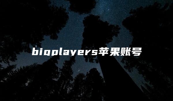 bigplayers苹果账号