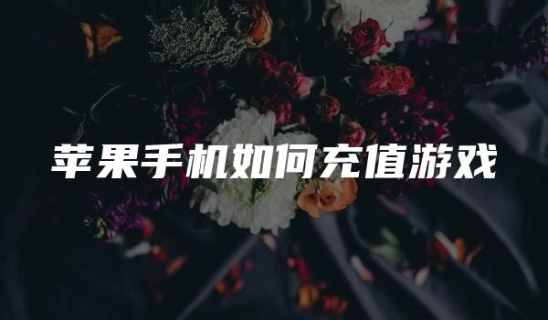 苹果手机如何充值游戏