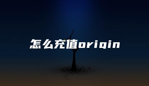 怎么充值origin