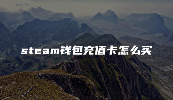 steam钱包充值卡怎么买