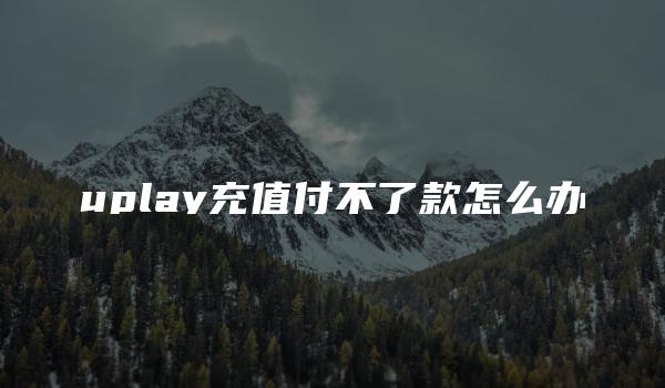 uplay充值付不了款怎么办