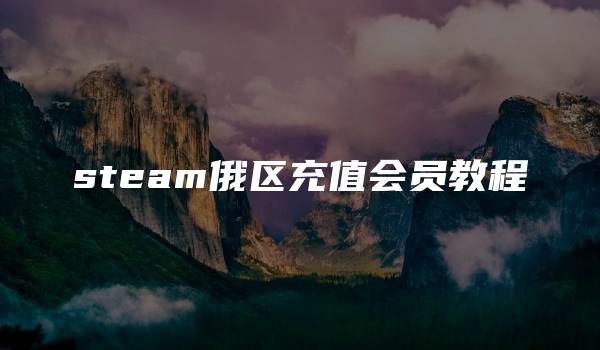 steam俄区充值会员教程