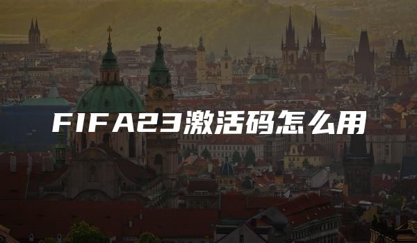 FIFA23激活码怎么用