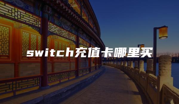 switch充值卡哪里买