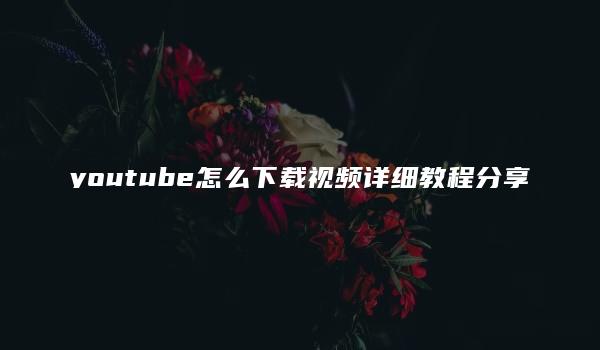 youtube怎么下载视频详细教程分享