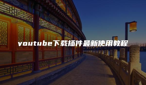 youtube下载插件最新使用教程