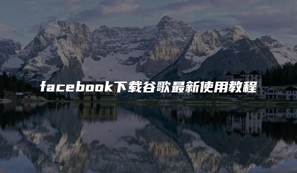 facebook下载谷歌最新使用教程