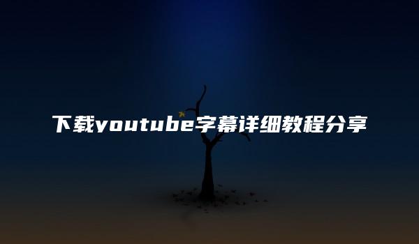 下载youtube字幕详细教程分享