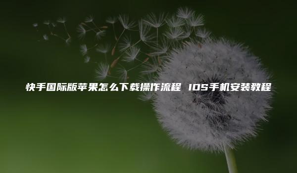 快手国际版苹果怎么下载操作流程 IOS手机安装教程