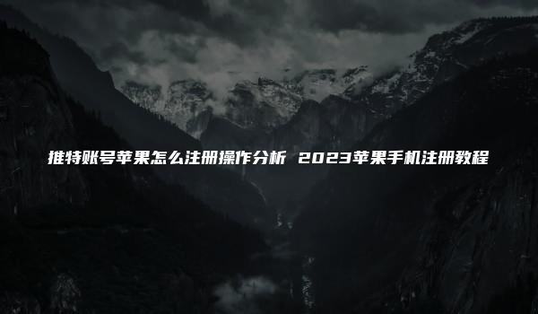 推特账号苹果怎么注册操作分析 2023苹果手机注册教程