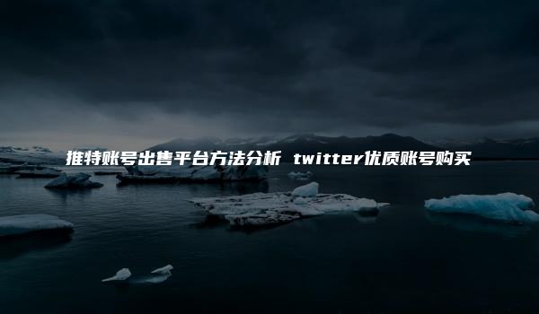 推特账号出售平台方法分析 twitter优质账号购买