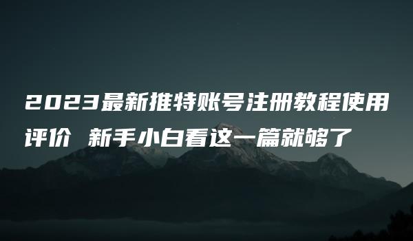 2023最新推特账号注册教程使用评价 新手小白看这一篇就够了