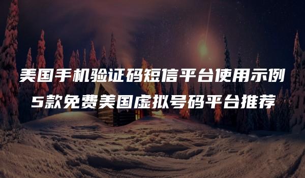 美国手机验证码短信平台使用示例 5款免费美国虚拟号码平台推荐