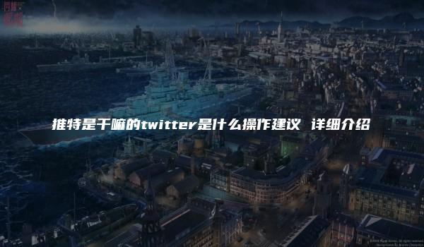 推特是干嘛的twitter是什么操作建议 详细介绍