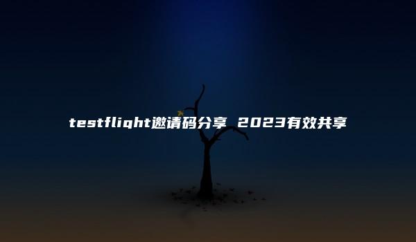 testflight邀请码分享 2023有效共享