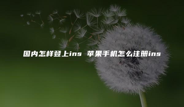 国内怎样登上ins 苹果手机怎么注册ins