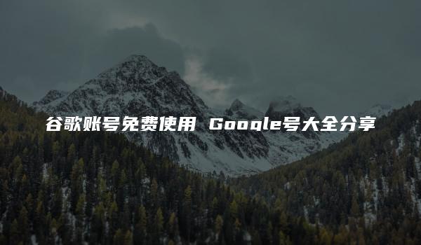 谷歌账号免费使用 Google号大全分享