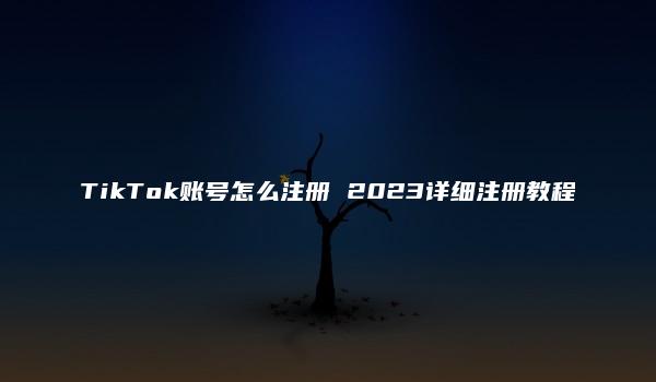 TikTok账号怎么注册 2023详细注册教程