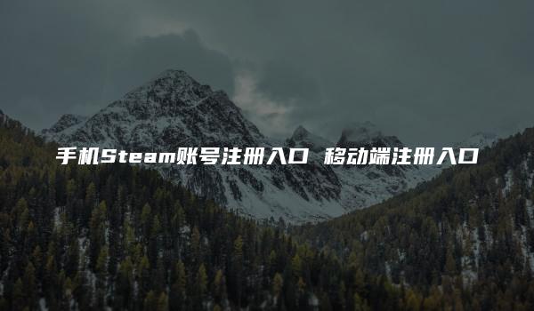 手机Steam账号注册入口 移动端注册入口