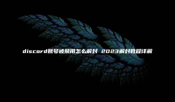 discord账号被禁用怎么解封 2023解封教程详解