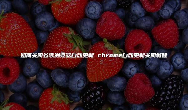 如何关闭谷歌浏览器自动更新 chrome自动更新关闭教程