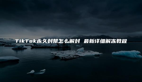 TikTok永久封禁怎么解封 最新详细解冻教程