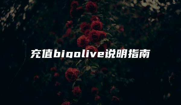 充值bigolive说明指南