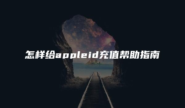 怎样给appleid充值帮助指南