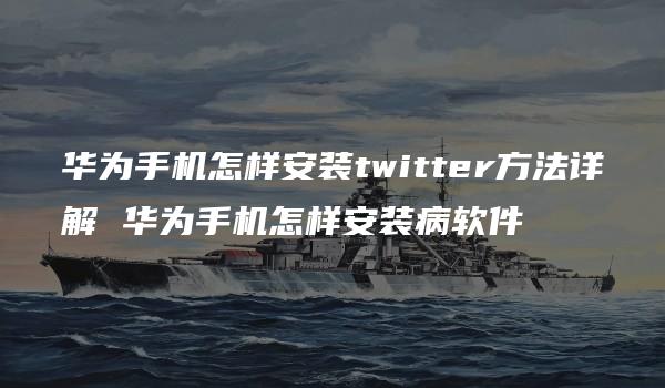 华为手机怎样安装twitter方法详解 华为手机怎样安装病软件