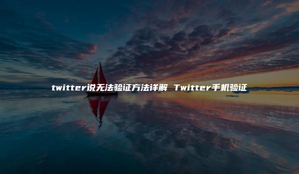 twitter说无法验证方法详解 Twitter手机验证