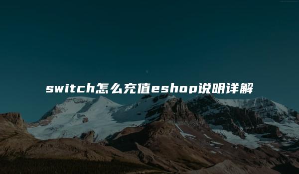 switch怎么充值eshop说明详解