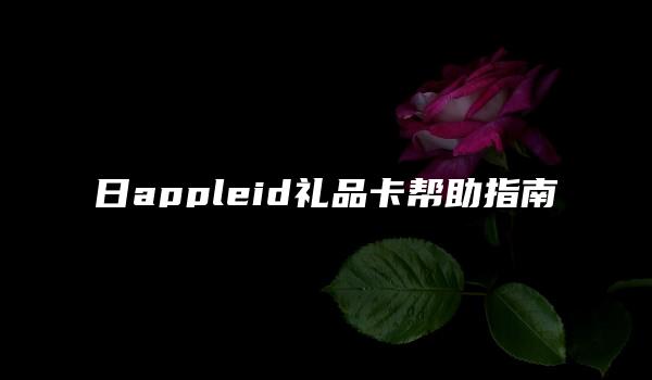 日appleid礼品卡帮助指南