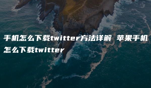 手机怎么下载twitter方法详解 苹果手机怎么下载twitter