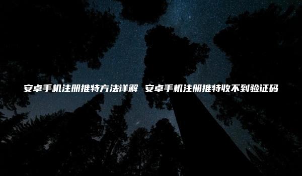 安卓手机注册推特方法详解 安卓手机注册推特收不到验证码