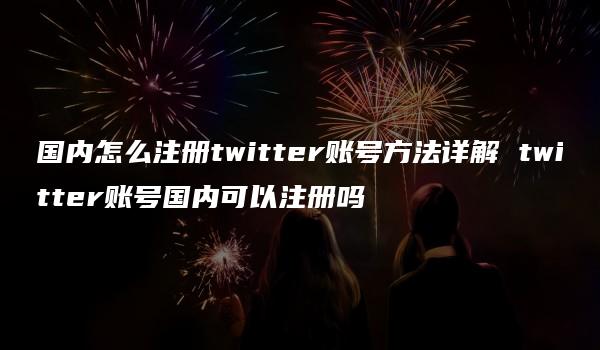 国内怎么注册twitter账号方法详解 twitter账号国内可以注册吗