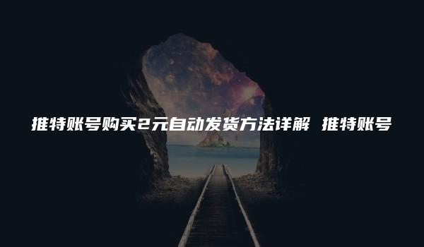 推特账号购买2元自动发货方法详解 推特账号