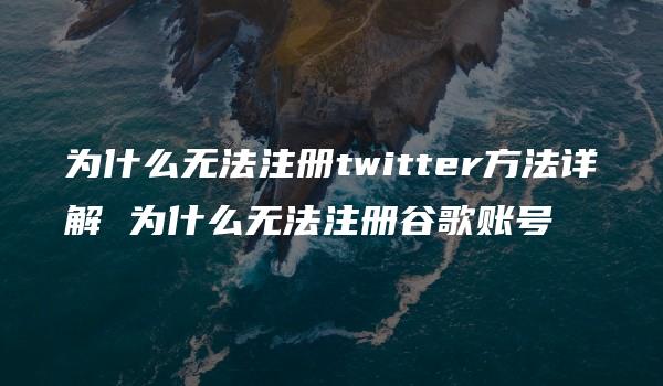 为什么无法注册twitter方法详解 为什么无法注册谷歌账号