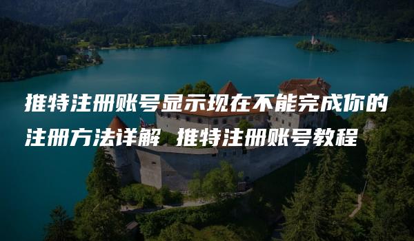 推特注册账号显示现在不能完成你的注册方法详解 推特注册账号教程