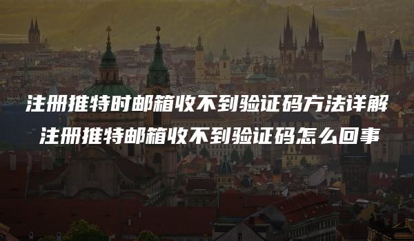 注册推特时邮箱收不到验证码方法详解 注册推特邮箱收不到验证码怎么回事