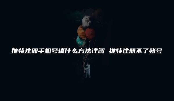 推特注册手机号填什么方法详解 推特注册不了账号