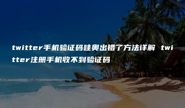 twitter手机验证码哇奥出错了方法详解 twitter注册手机收不到验证码